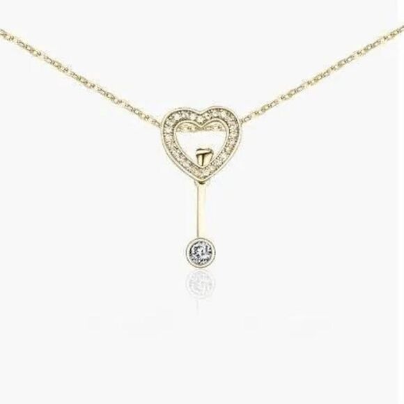 Elegant Heart Drop Necklace - Picture 1 of 3